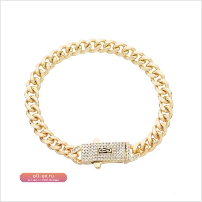 Браслет-цепочка Монако 14K позолота латунь унисекс