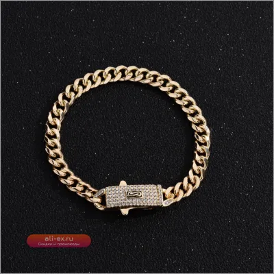 Браслет-цепочка Монако 14K позолота латунь унисекс