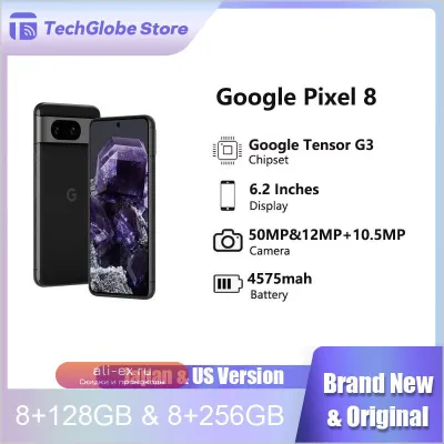 Google Pixel 8 128GB 5G Смартфон NFC, Влагозащита IP68, Tensor G3