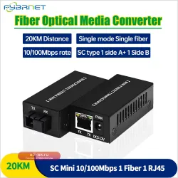 Мини-медиаконвертер 10/100M Simplex Fiber Optic 20 км SC Single Mode 155 Мбит/с