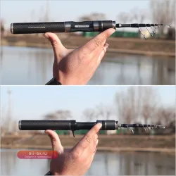 Портативная телескопическая удочка из углеродного волокна 32 см / 1.5-1.8 м
