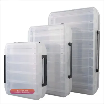 Большой рыболовный ящик-органайзер с 10/14/18 отделениями, двусторонний, для морской рыбалки