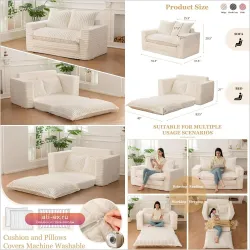 Диван-кровать 3-в-1 для гостиной с моющимися подушками