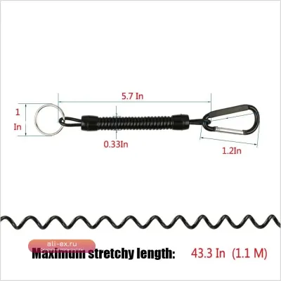 Страховочный тросик SANLIKE 10 шт. для рыбалки и кемпинга с карабином