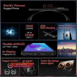 IIIF150 Air2 Ultra 5G 16GB/512GB 65W - сверхпрочный смартфон с AMOLED экраном 108Мп