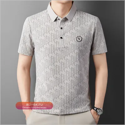 Мужская футболка-поло для гольфа Luxury Design: летний бизнес-кэжуал с принтом