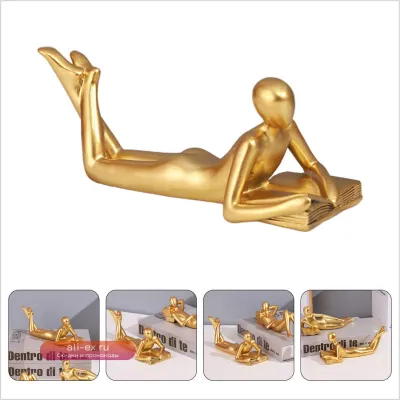 Набор статуэток "Абстрактный Читатель" в стиле минимализм для декора гостиной и офиса