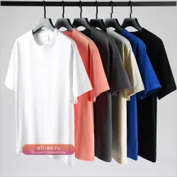 Футболка CAAYU мужская хлопковая 280 гсм с коротким рукавом однотонная