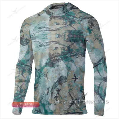 Мужская футболка с капюшоном SPELISPOS для защиты от солнца UPF 50+