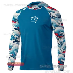 Мужская летняя дышащая футболка с длинным рукавом SPELISPOS для рыбалки с защитой от солнца UPF 50+