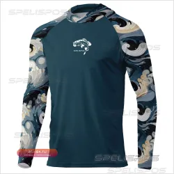 Мужская летняя дышащая футболка с длинным рукавом SPELISPOS для рыбалки с защитой от солнца UPF 50+