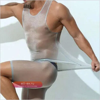 Мужская спортивная майка "Ледяной Шёлк" с эффектом глянца для фитнеса и бега, большие размеры