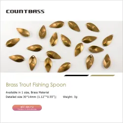 Заготовки для блесен COUNTBASS 50 шт. (1.6г & 3г) латунь для рыбалки на лосося, форель, окуня, щуку