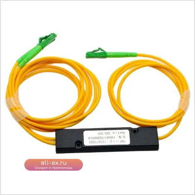 Оптический сплиттер LC/APC 1:2 (50:50), 1310-1550 нм, одномодовый, коробчатый, FBT (10 шт.)