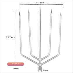 Трезубец для рыбалки SANLIKE из нержавеющей стали с острыми зубьями
