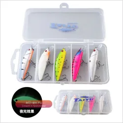 Набор из 5 биоинертных приманок Mino для морской и пресноводной рыбалки, 5 см, 6 г, медленно тонущих, летний антизапутывающий комплект снастей