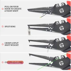 Рыболовные клещи Angryfish 420 из нержавеющей стали с кусачками для лески и экстрактором крючков