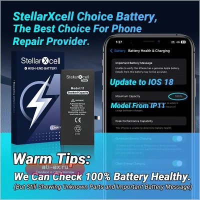 Аккумулятор Choice StellarXcell OEM для iPhone SE 2020 2022 6 7 8 X XR XS MAX 11 12 13 14 15 Pro Plus Mini