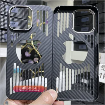 Asdipsa Чехол из арамидного карбона для iPhone 16 Pro Max / 15 Pro с логотипом