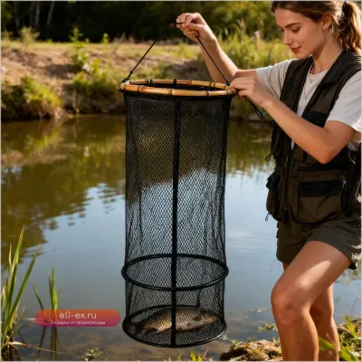 Легкая складная нейлоновая сетка для рыбалки на каяке – для ловли сома, форели, окуня в пресной и соленой воде