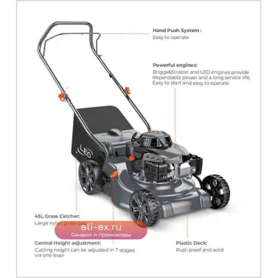 Газонокосилка LE LM40-E 79cc, 4-тактная, садовый инструмент, портативная, мини