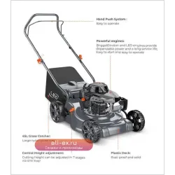 Газонокосилка LE LM40-E 79cc, 4-тактная, садовый инструмент, портативная, мини