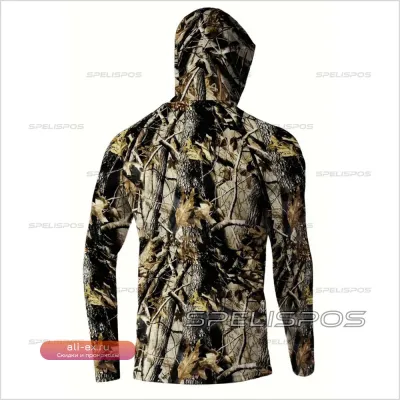 Мужские худи с 3D-принтом и маской для защиты от солнца для рыбалки, катания, бега и других видов спорта