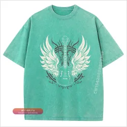 Футболка мужская оверсайз Guitar Wings Vintage Retro