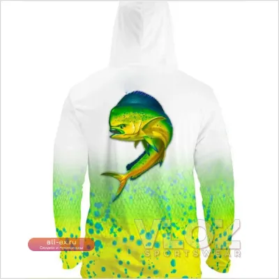 Рыболовная рубашка с капюшоном для парусного спорта, дышащая, с защитой от солнца