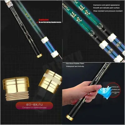 Телескопическое карповое удилище 3.6-9м из карбона, сверхлегкое, жесткое, для реки и пруда, с запасным кончиком
