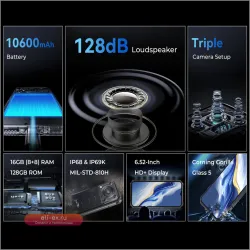 Oukitel WP36: Защищенный смартфон 16GB/128GB, батарея 10600mAh, Android 13