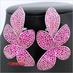 Серьги Missvikki "Листья" с цирконами для женщин