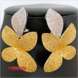 Серьги Missvikki "Листья" с цирконами для женщин