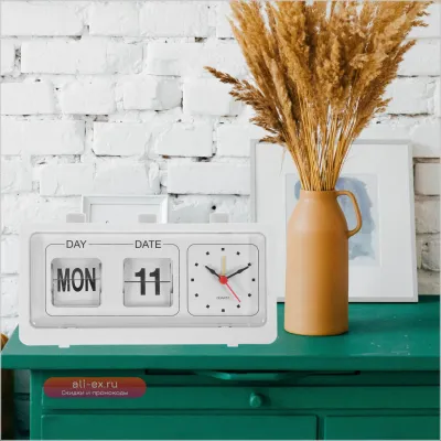 Настольные часы с будильником и индикатором даты/недели/времени