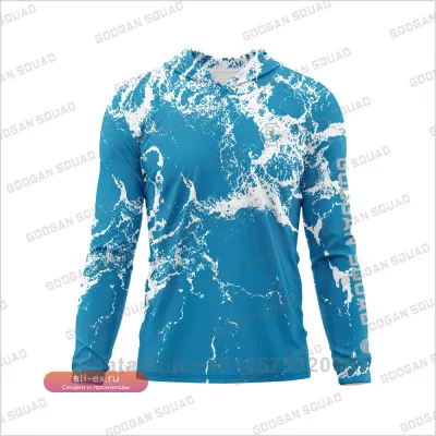 Мужская футболка с капюшоном Googan Squad UPF 50+ для защиты от солнца, быстросохнущая, с длинным рукавом, для рыбалки и плавания