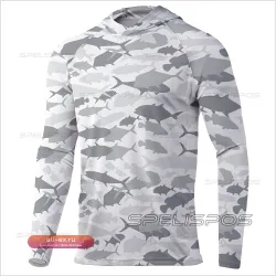 Рыболовная худи Sun Anti-UV UPF50+ летняя серая