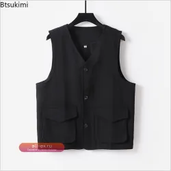 Мужской хлопковый жилет "Весна-Лето 2025" классический повседневный