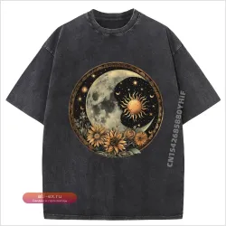 Футболка мужская "Солнце и Луна" винтажная