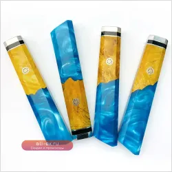 Октогональная рукоятка для японского кухонного ножа из нержавеющей стали, смолы и дерева