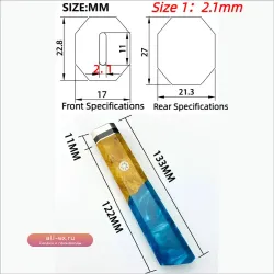 Октогональная рукоятка для японского кухонного ножа из нержавеющей стали, смолы и дерева