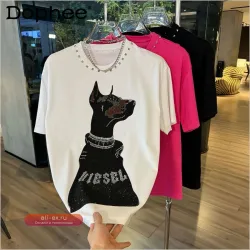 Футболка New Handsome с принтом "Rivet Hot Diamond", круглый вырез, короткий рукав, мужская, модная, повседневная, универсальная