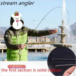 Ультралегкий карбоновый спиннинг 1.38м для форели и окуня, тест 1.5-5г, шнур 3-6lb