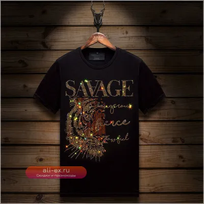 Футболка с принтом "Голова Тигра" Hot Diamond, мужская, летняя, короткий рукав, модная, большого размера, с принтом