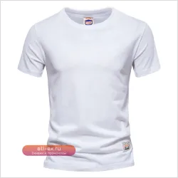 Мужские летние футболки из 100% хлопка белые и черные – модный базовый стиль с коротким рукавом