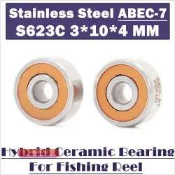 Подшипник S623 2OS 3x10x4 мм CB ABEC-7 из нержавеющей стали (2 шт.) для катушек для морской рыбалки
