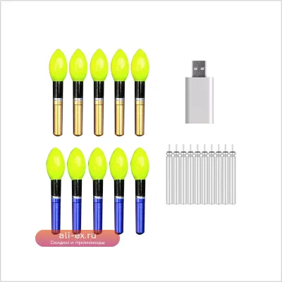 10шт/лот светящиеся палочки для рыбалки с перезаряжаемыми батареями CR322 CR425, подсветка для ночной рыбалки