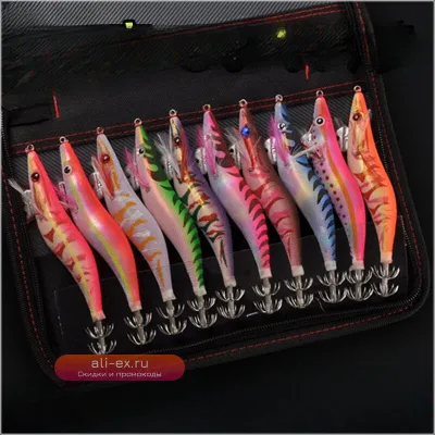 Набор оснасток для морской рыбалки: светящиеся креветки для ночной ловли (3.5)