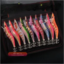 Набор оснасток для морской рыбалки: светящиеся креветки для ночной ловли (3.5)