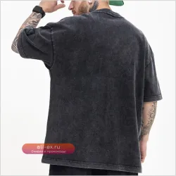 Льняная футболка унисекс оверсайз в стиле ретро с коротким рукавом и эффектом состаренности