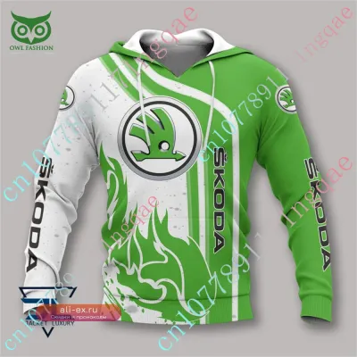 Унисекс худи Skoda: Оверсайз свитшот унисекс для мужчин и женщин с аниме принтом и молнией, харадзюку стиль, с возможностью кастомизации логотипа